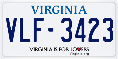 VA license plate VLF3423