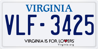 VA license plate VLF3425