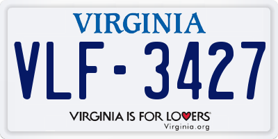VA license plate VLF3427