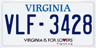 VA license plate VLF3428