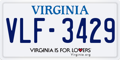 VA license plate VLF3429