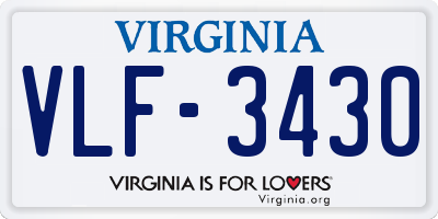 VA license plate VLF3430