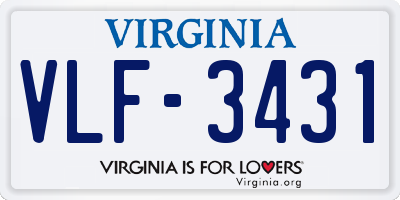 VA license plate VLF3431