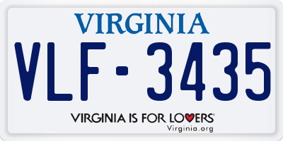 VA license plate VLF3435