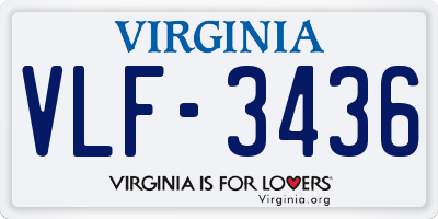 VA license plate VLF3436