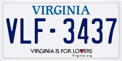 VA license plate VLF3437