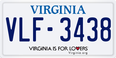 VA license plate VLF3438