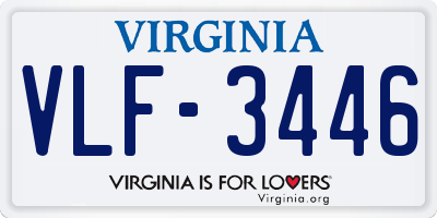 VA license plate VLF3446