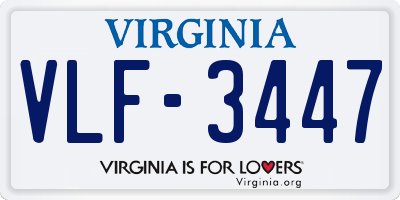 VA license plate VLF3447