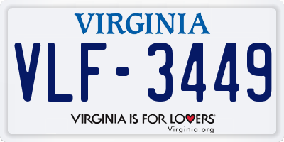 VA license plate VLF3449