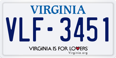 VA license plate VLF3451