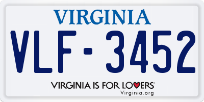 VA license plate VLF3452