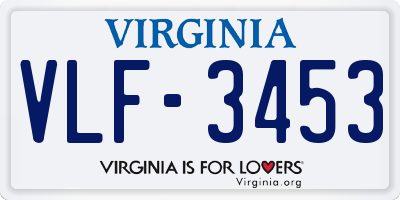 VA license plate VLF3453