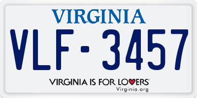 VA license plate VLF3457