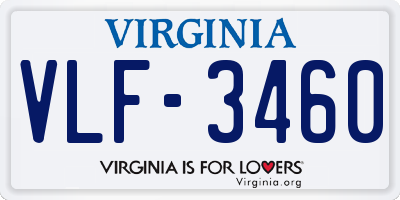 VA license plate VLF3460