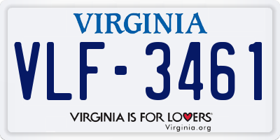 VA license plate VLF3461