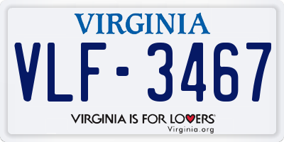 VA license plate VLF3467