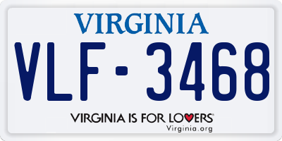 VA license plate VLF3468