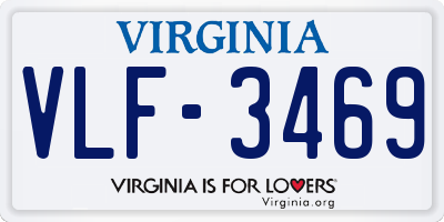 VA license plate VLF3469