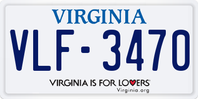VA license plate VLF3470