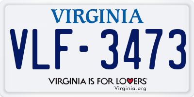 VA license plate VLF3473