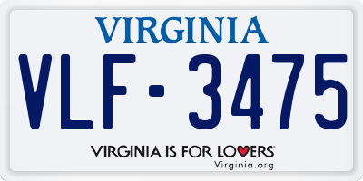 VA license plate VLF3475