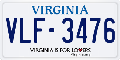 VA license plate VLF3476