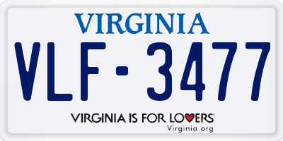 VA license plate VLF3477