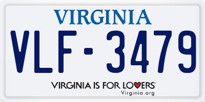 VA license plate VLF3479