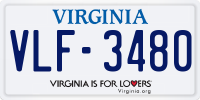 VA license plate VLF3480