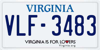 VA license plate VLF3483