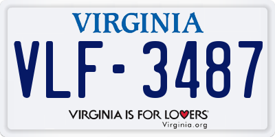 VA license plate VLF3487