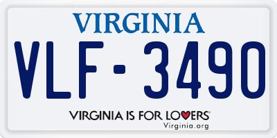 VA license plate VLF3490