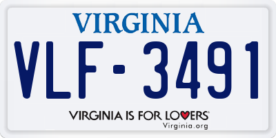VA license plate VLF3491