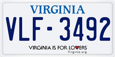 VA license plate VLF3492