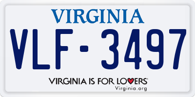 VA license plate VLF3497