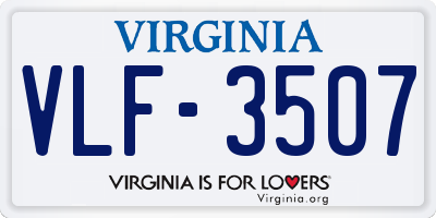 VA license plate VLF3507