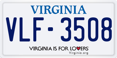 VA license plate VLF3508