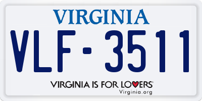 VA license plate VLF3511