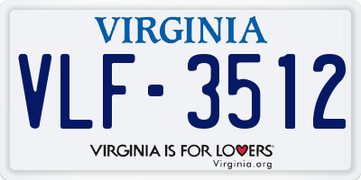 VA license plate VLF3512