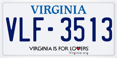 VA license plate VLF3513