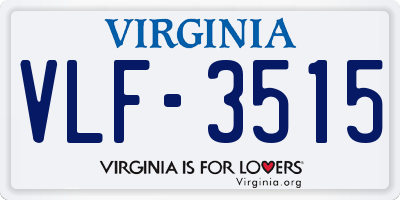 VA license plate VLF3515