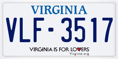 VA license plate VLF3517