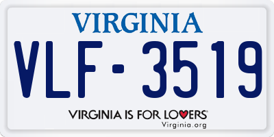 VA license plate VLF3519