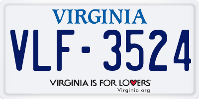 VA license plate VLF3524