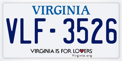 VA license plate VLF3526