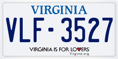 VA license plate VLF3527
