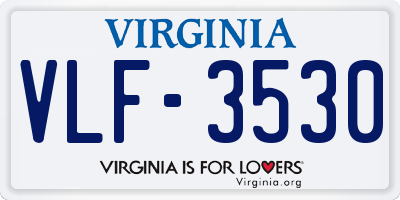 VA license plate VLF3530