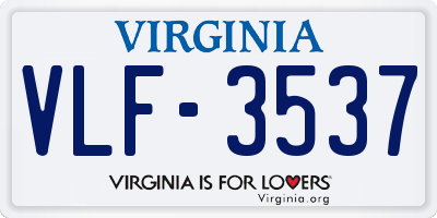 VA license plate VLF3537