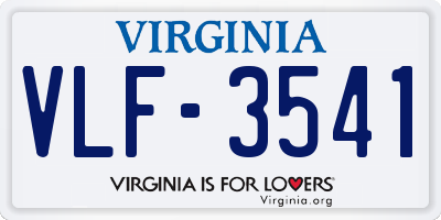 VA license plate VLF3541